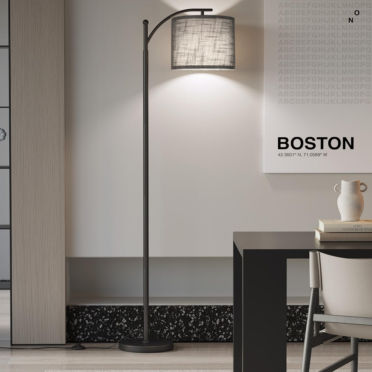 SUNMORY Arc Floor Lamp, Modern Floor Lamp with 3 Color Temperatures Bulb