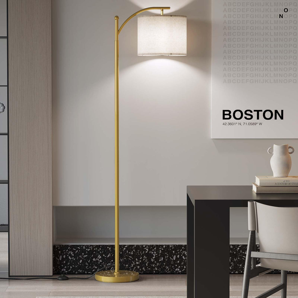 SUNMORY Arc Floor Lamp, Modern Floor Lamp with 3 Color Temperatures Bulb