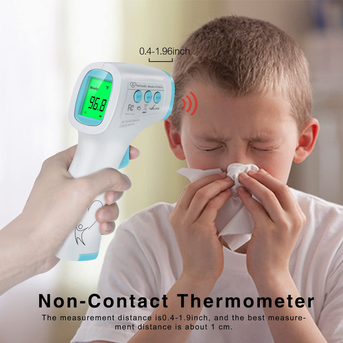 Digital Thermometer for Adults and Kids, No Touch Forehead Thermometer