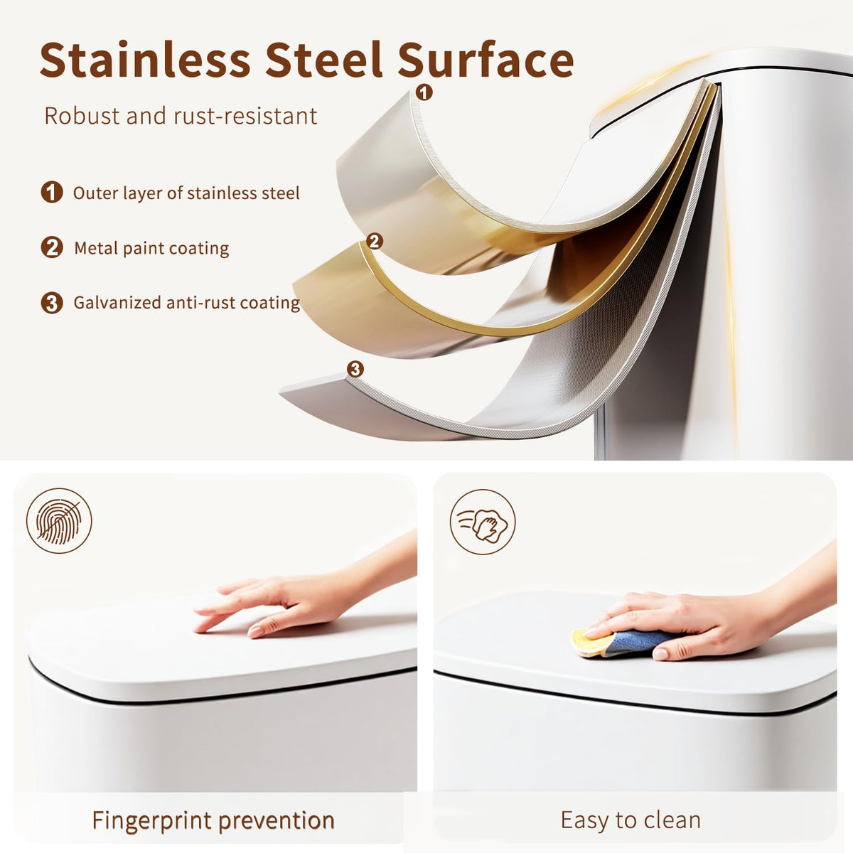 PayLessHere | 13G Trash Can with Lid | Steel | Removable Inner Bucket