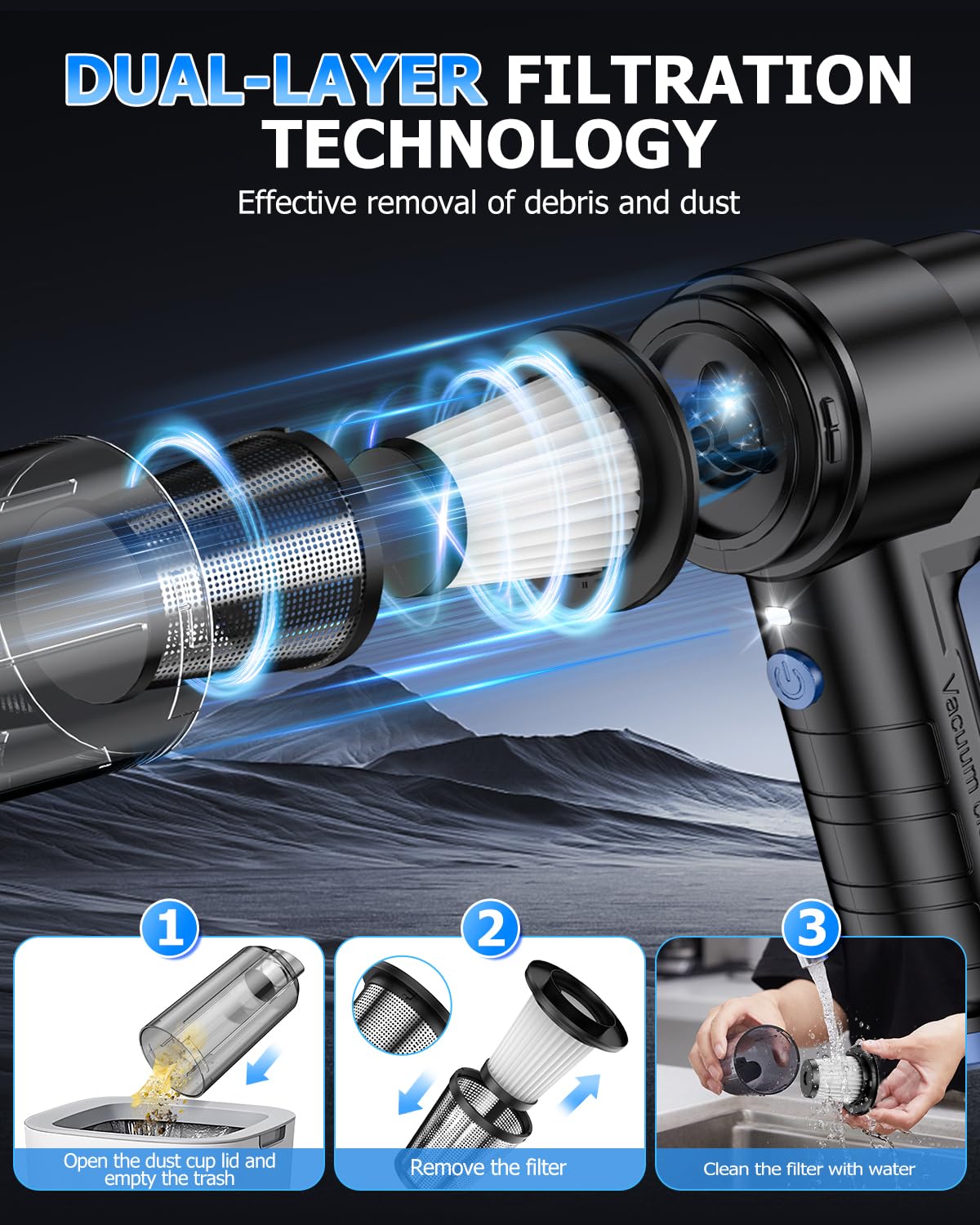 AHNR 20000PA Handheld Car Vacuum Portable Cordless with Brushless Motor