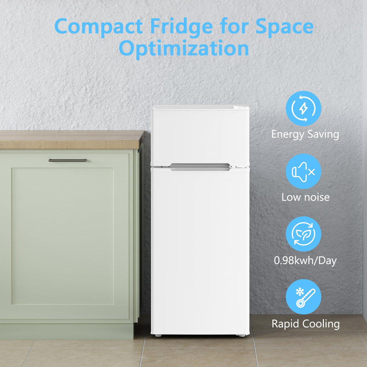 COWSAR 4.5 Cu.Ft Mini Fridge With Freezer for Bedroom Office, Black
