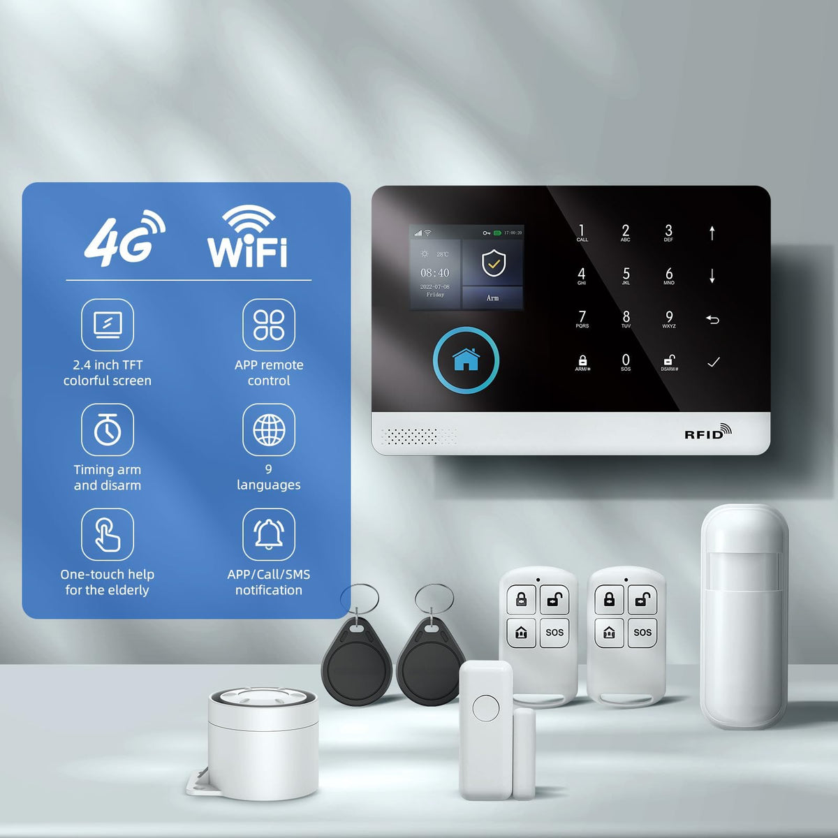 LWOHSI A103F Home Security Alarm System with 2MP Security Camera