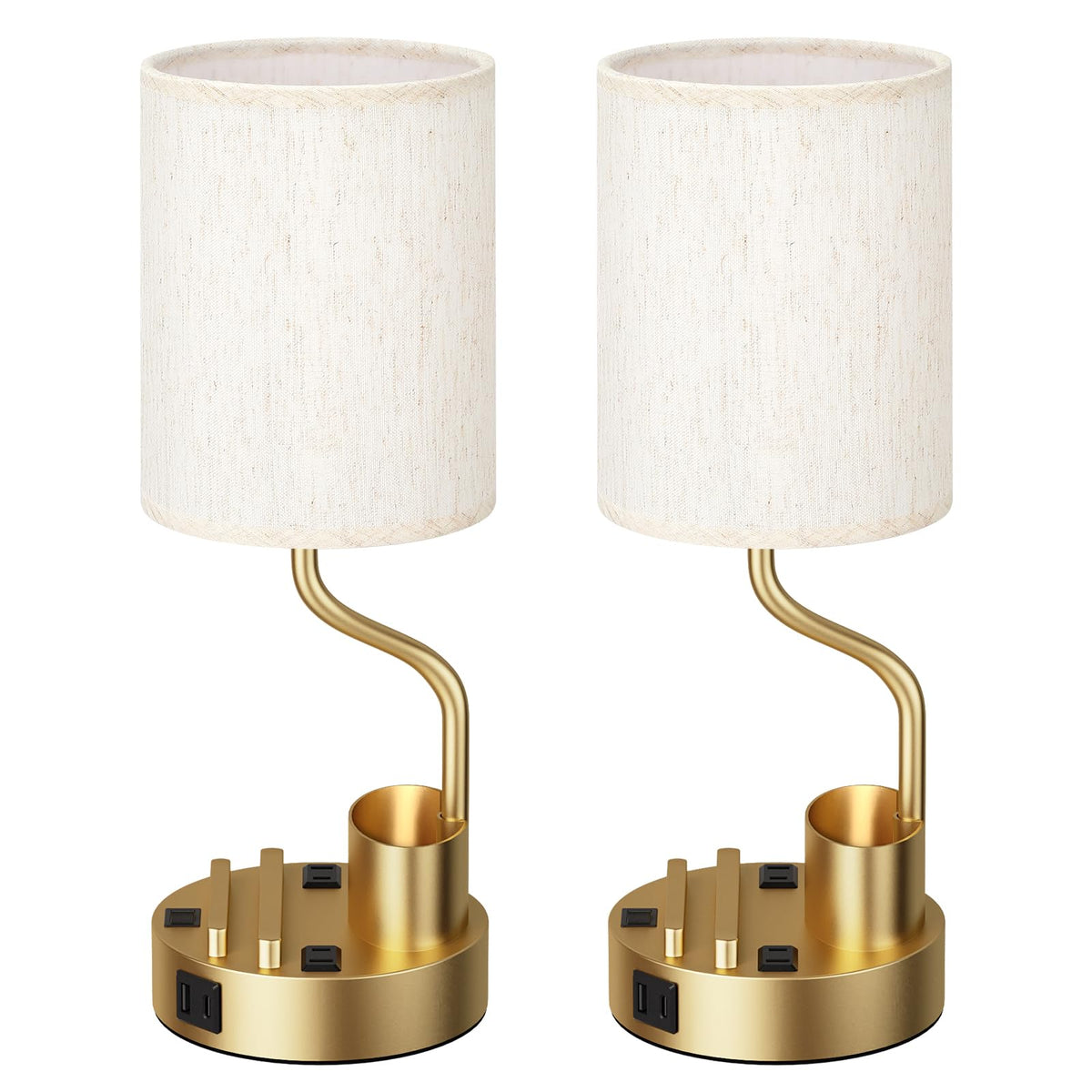 Fenmzee Bedside Lamps for Bedroom Set of 2 - Table Desk Lamp for Nightstand