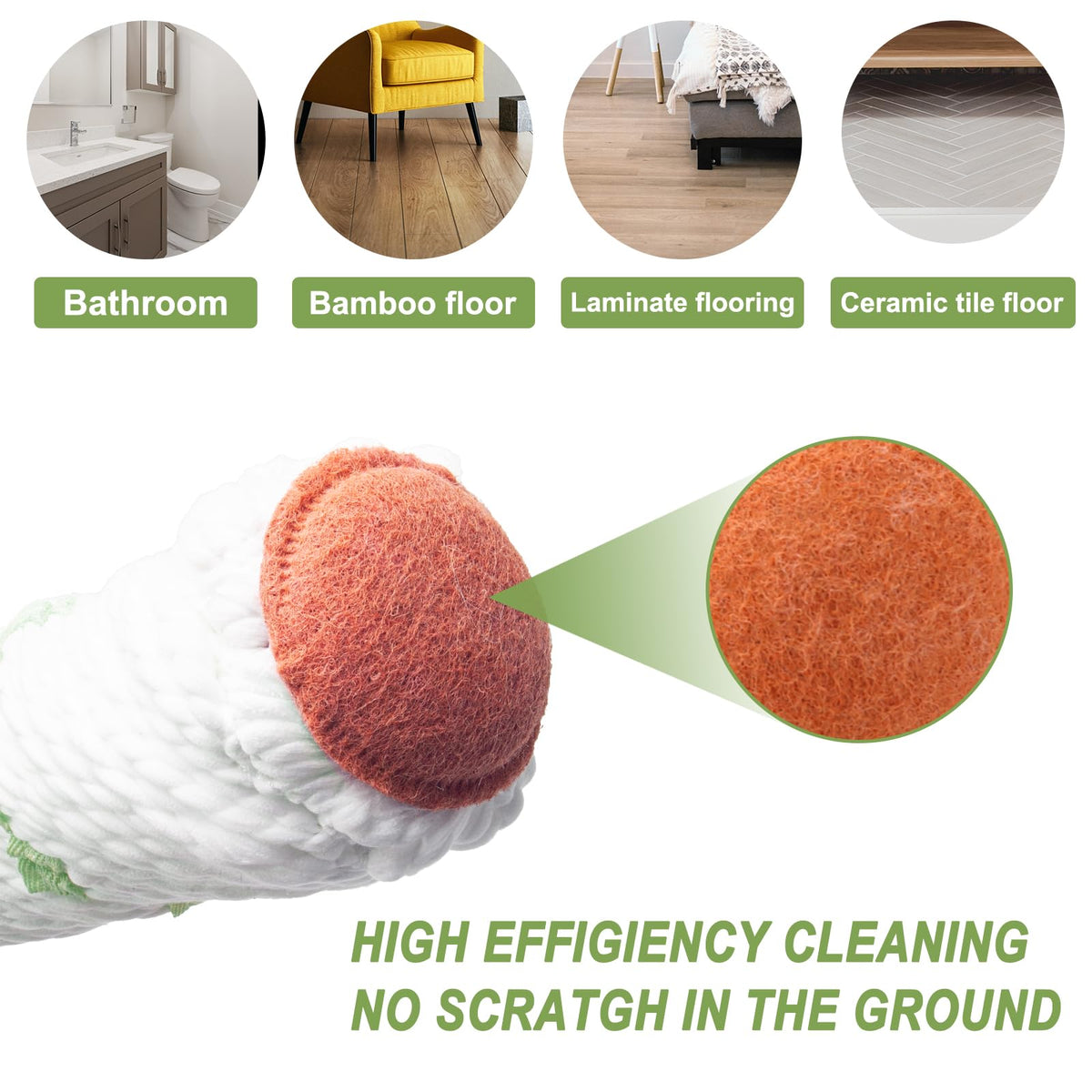 Self-Wringing Twist Mops for Floor Cleaning, Microfiber Floor mop with 57 " Long Handle, Easy Wringing Mop for Hardwood Commercial Household Clean