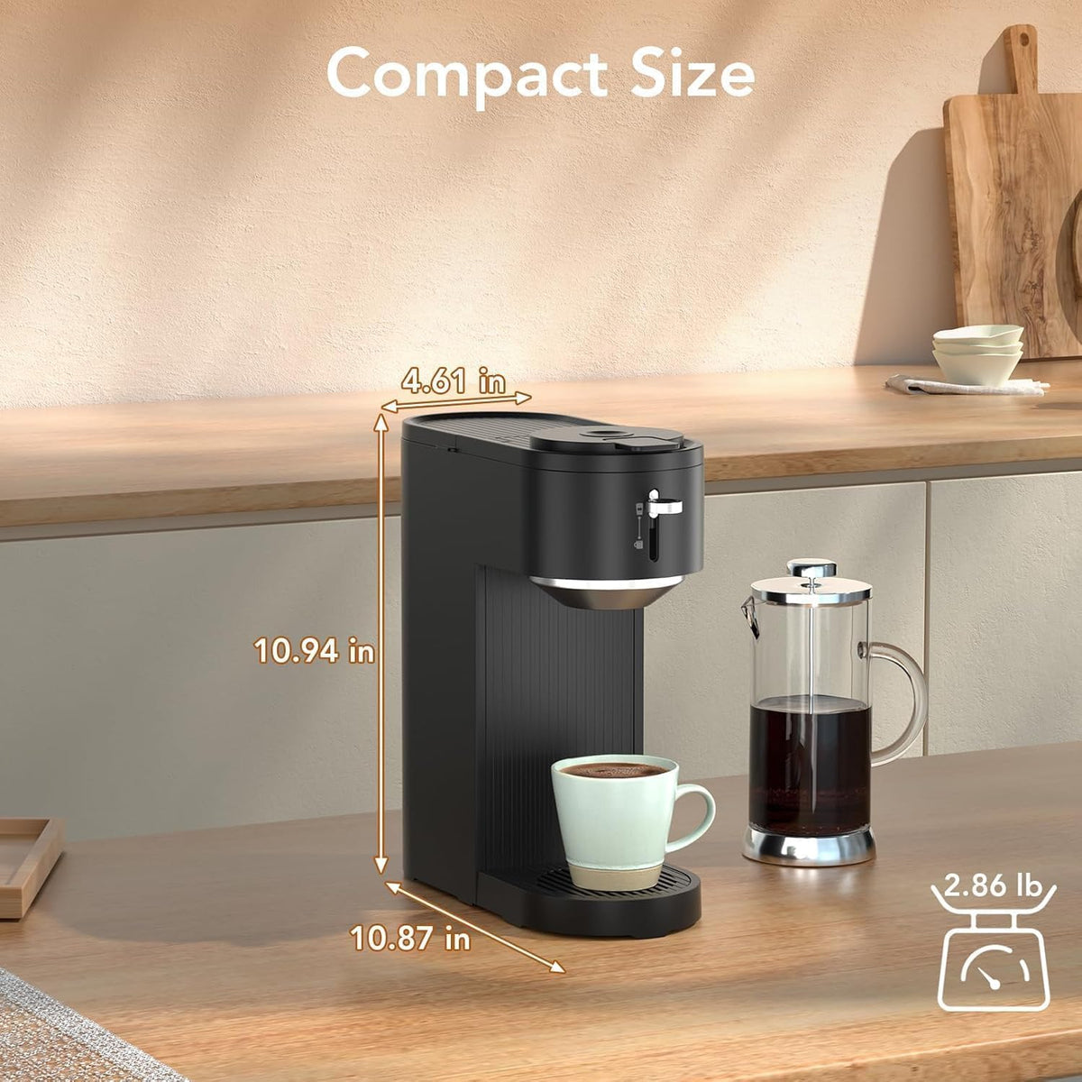 Kismile Single Serve Coffee Maker, 2-in-1 Coffee Pod & Ground Brewer