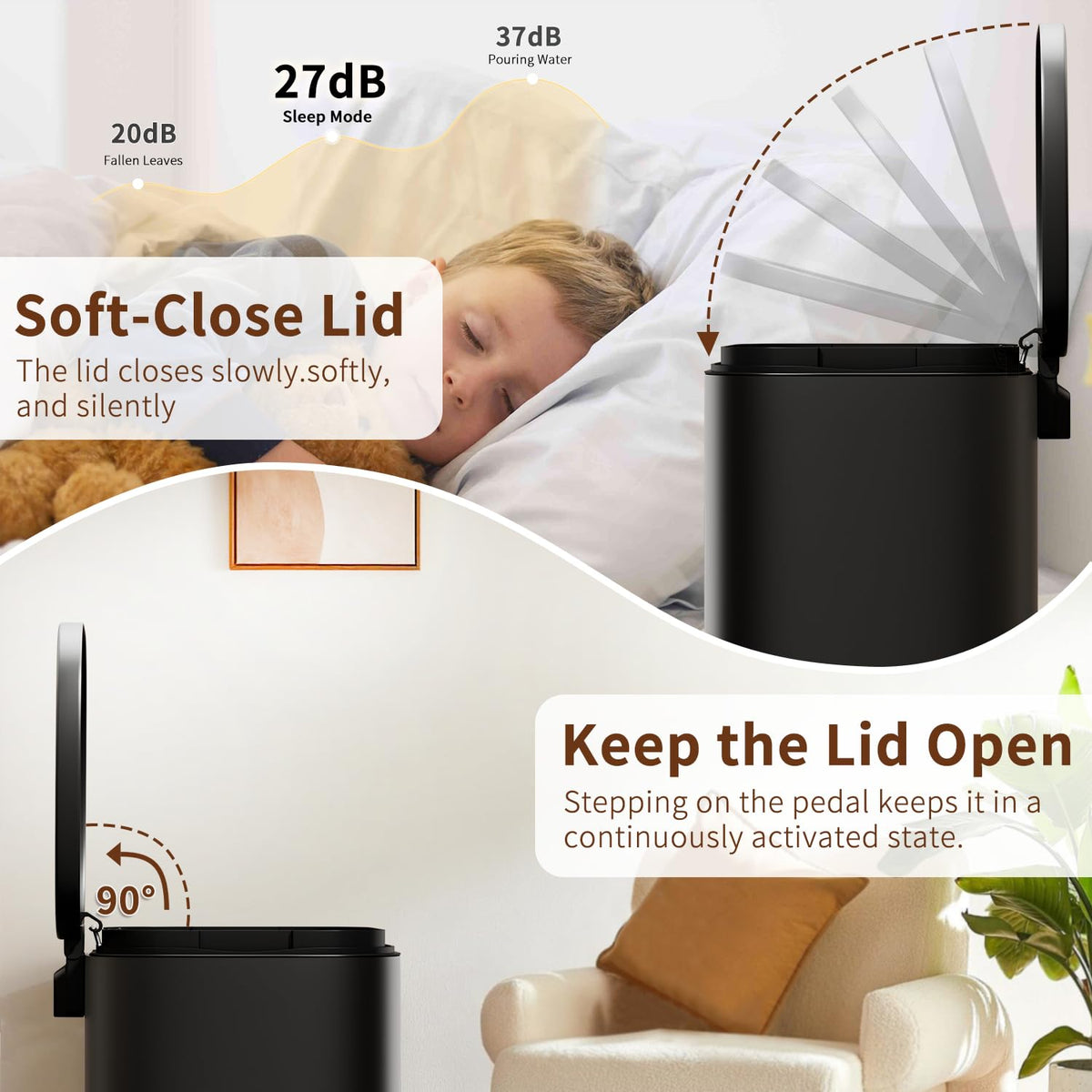 PayLessHere | 13G Trash Can with Lid | Steel | Removable Inner Bucket