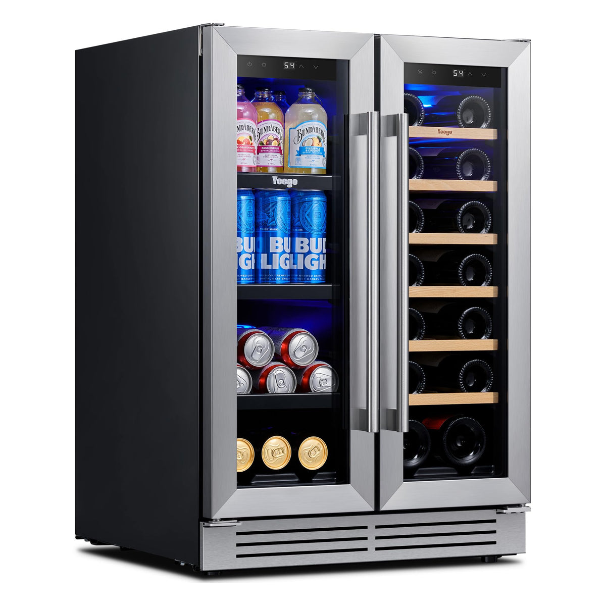 Yeego 24 Inch Dual Zone Wine Fridge with 52 Bottle