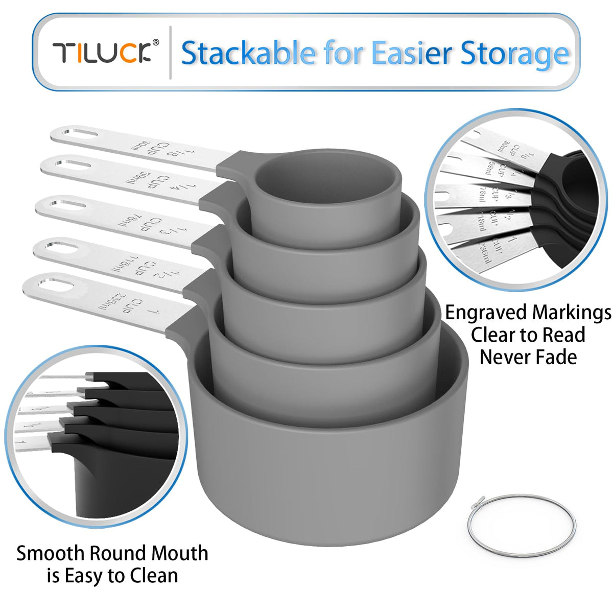 Measuring Cups & Spoons Set, Stackable Cups and Spoons