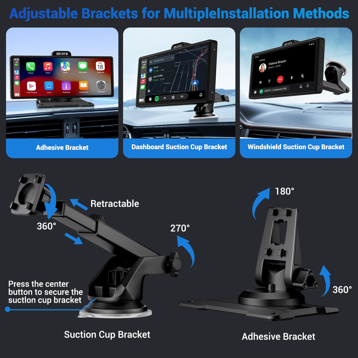 9" Wireless Apple Carplay Screen for Car with OTA Update, Backup Camera