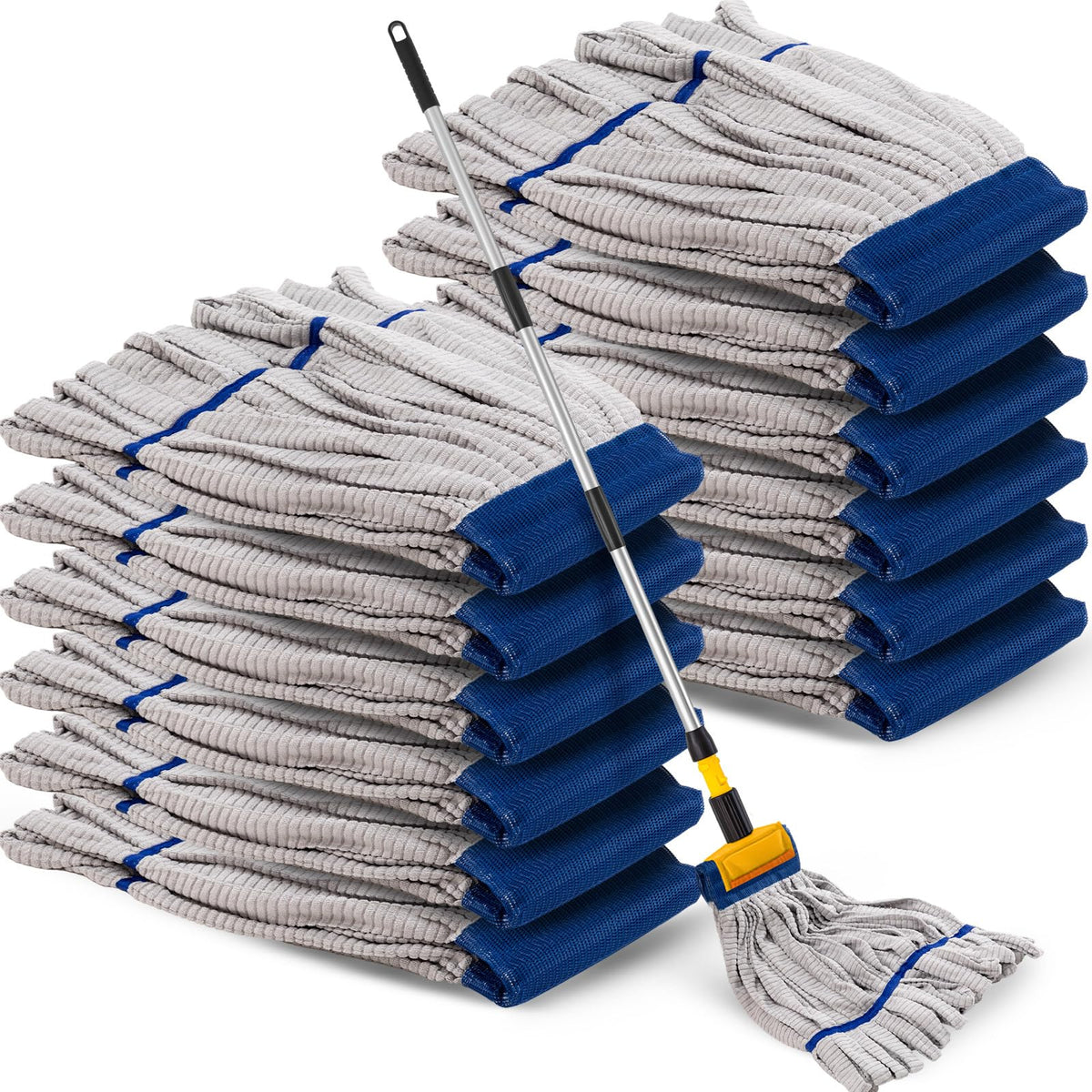 Hushee 12 Pcs Large Microfiber Tube Mop Heads 18 Oz Looped End,Green