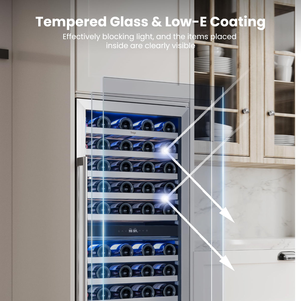 Yeego 24 Inch Dual Zone Wine Fridge with 52 Bottle