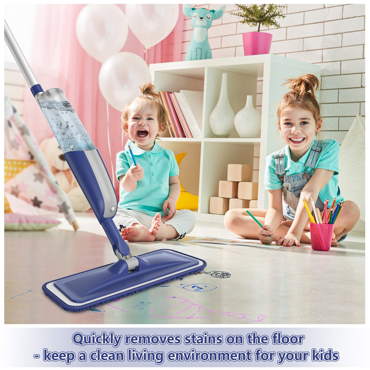 Spray Wet Mops for Floor Cleaning: Hardwood Floor Mop Refillable Dust Mop