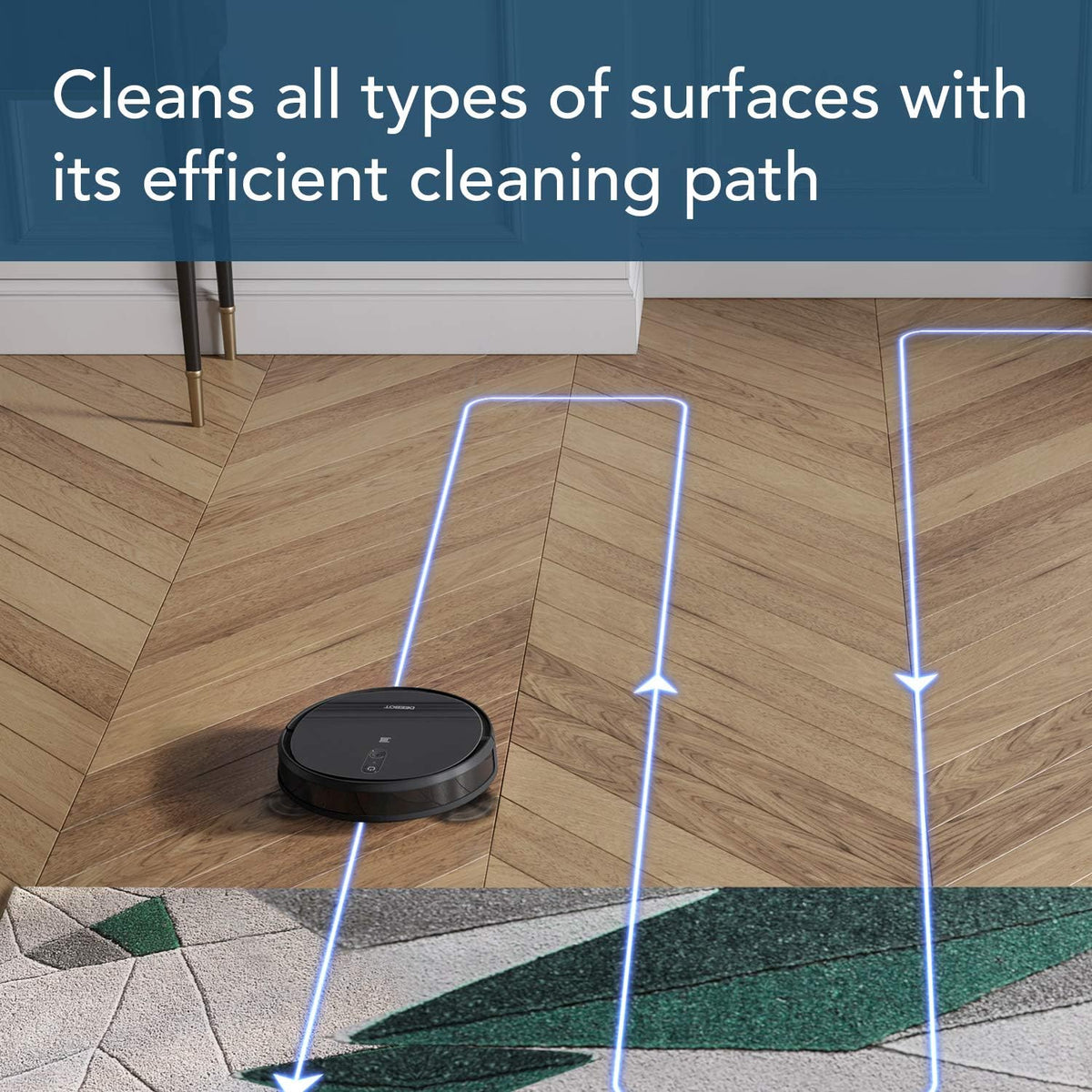 ECOVACS DEEBOT 711S Robot Vacuum Cleaner with Smart Navi 2.0 Visual Mapping, Max Power Suction, Up to 130 Min Runtime, Hard Floors & Carpets, Pet Hair, App Controls, Self-Charging, Quiet, Black