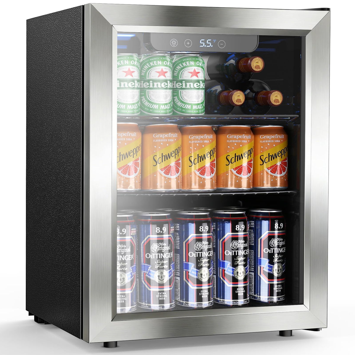 Electactic Mini Fridge 130 Can Beverage Refrigerator Cooler, 3.2 Cu.Ft Drink Fridge forSoda Wine Beer, Digital Temperature Control Cooler for Home, Dorm, Bar
