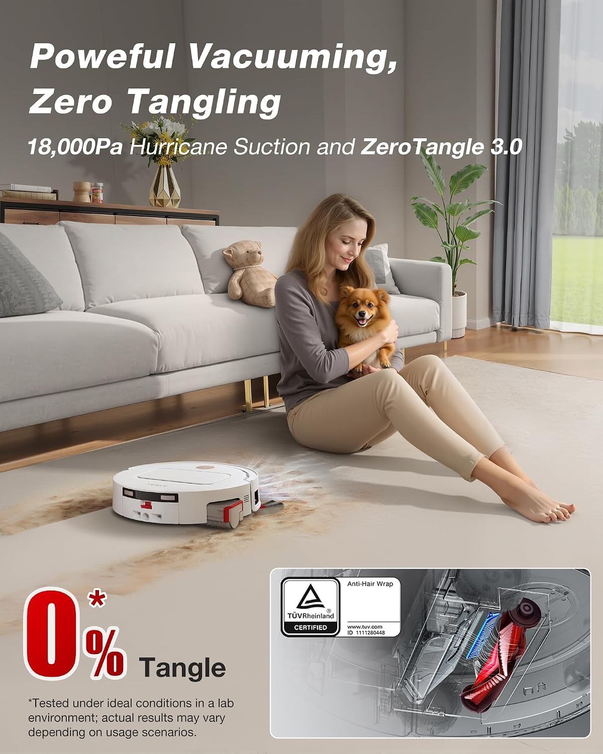 Yeedi by ECOVACS M14 Plus Robot Vacuum and Mop, OZMO Roller Mopping, White