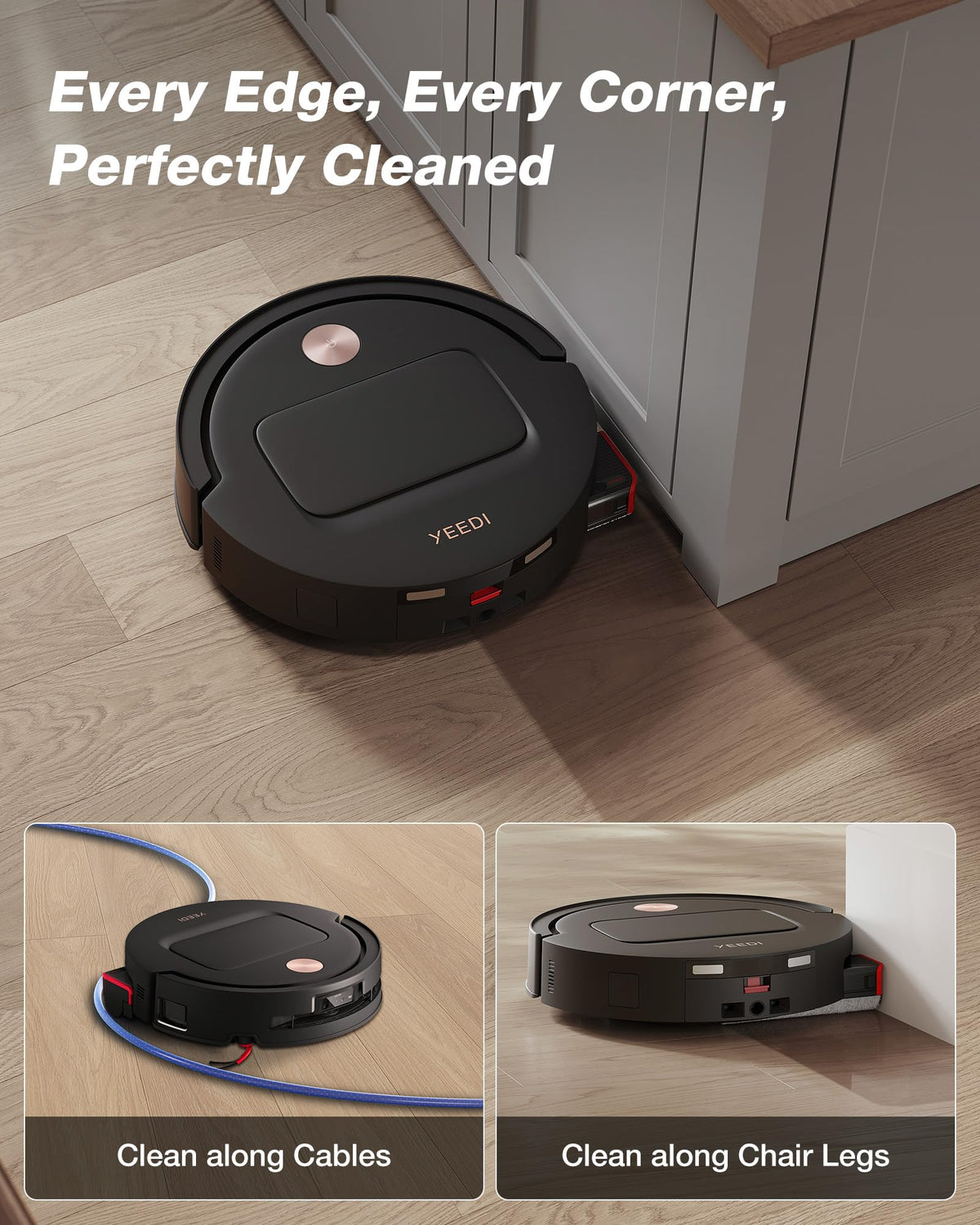 Yeedi by ECOVACS M14 Plus Robot Vacuum and Mop, OZMO Roller Mopping, White