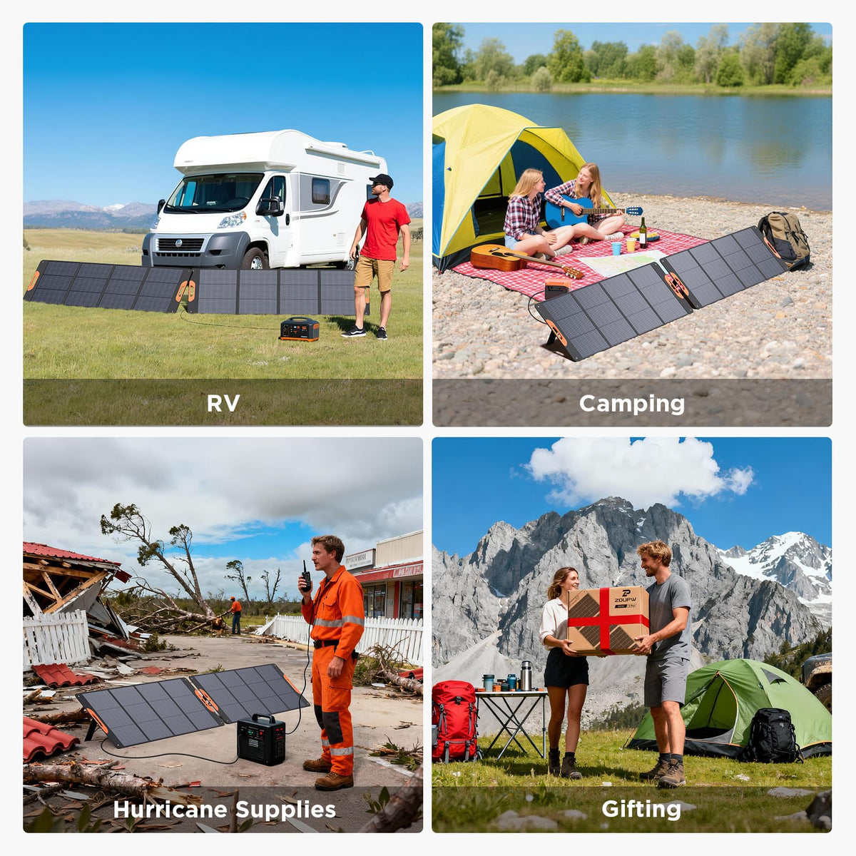 ZOUPW 100W Portable Solar Panel for Power Station,23.5% Efficiency Mono Foldable Solar Charger for Jackery 300/Ecoflow River/Anker/Bluetti,IP67 Waterproof for Camping RV Off-Grid Emergency Power
