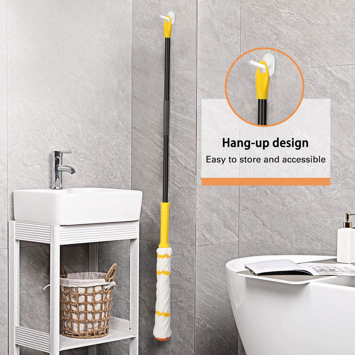 Self-Wringing Twist Mops for Floor Cleaning, Microfiber Floor mop with 57 " Long Handle, Easy Wringing Mop for Hardwood Commercial Household Clean