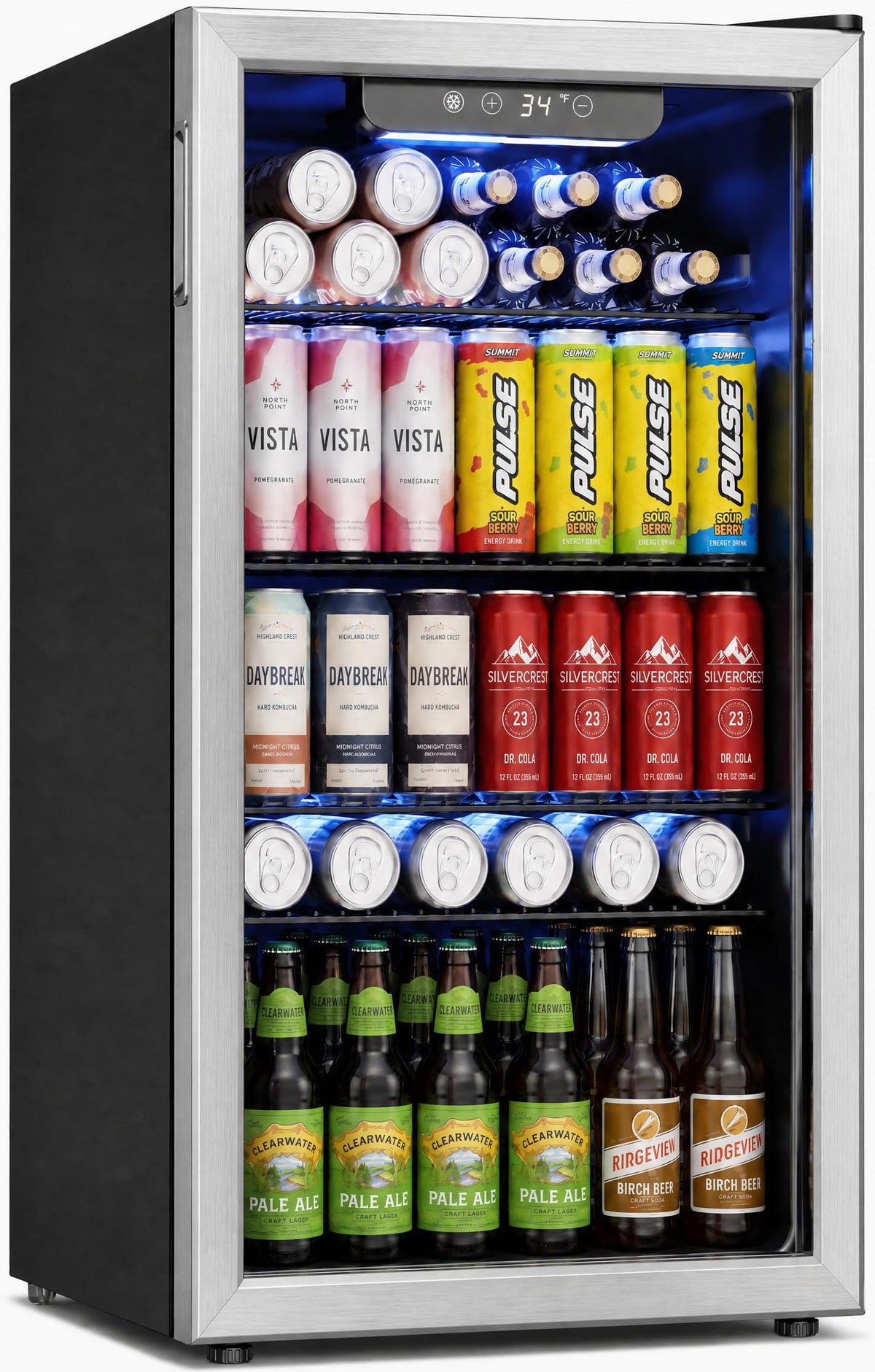 126 Can Mini Fridge, 3.2 Cu.Ft Beverage Refrigerator, Drink Cooler