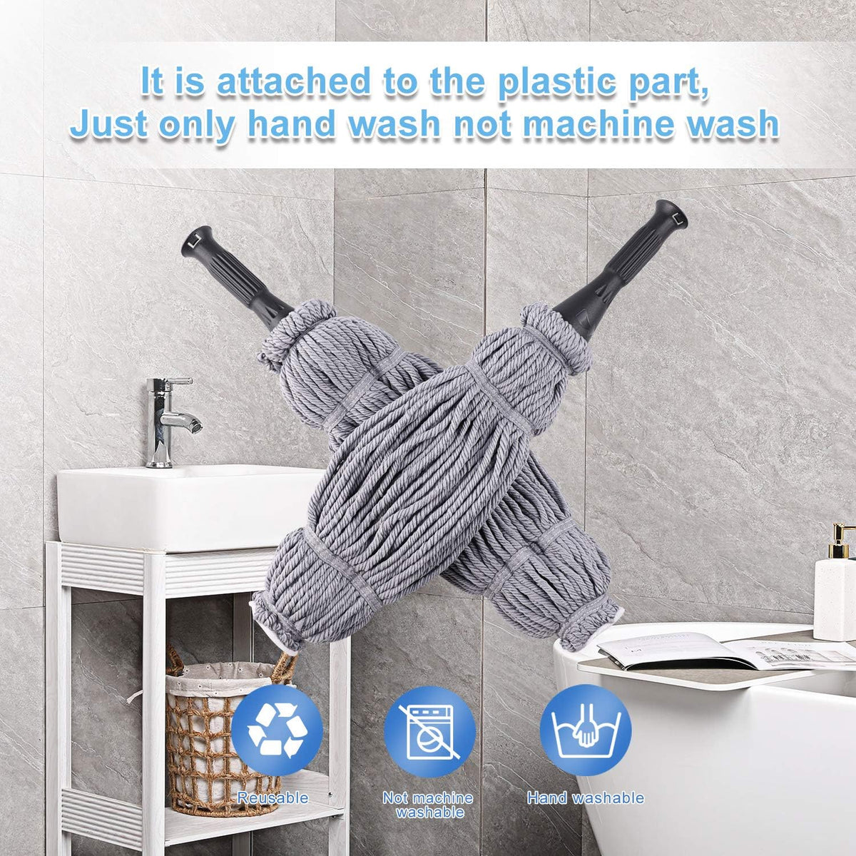 Eyliden Mop with 2 Reusable Microfiber Heads, Easy Wringing Twist Mop