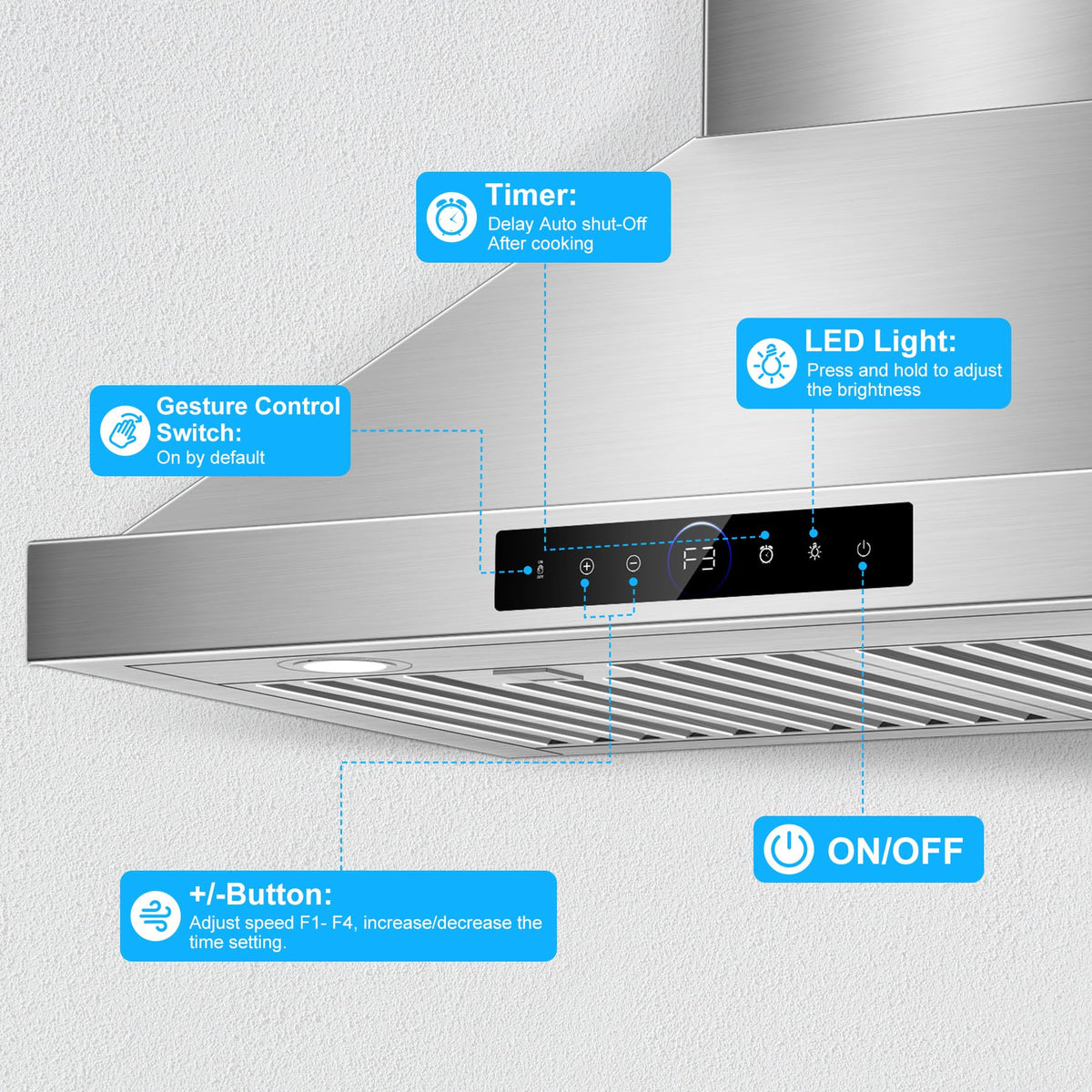 30 inch Under Cabinet Range Hood 1200 CFM Stainless Steel Vent Hoods