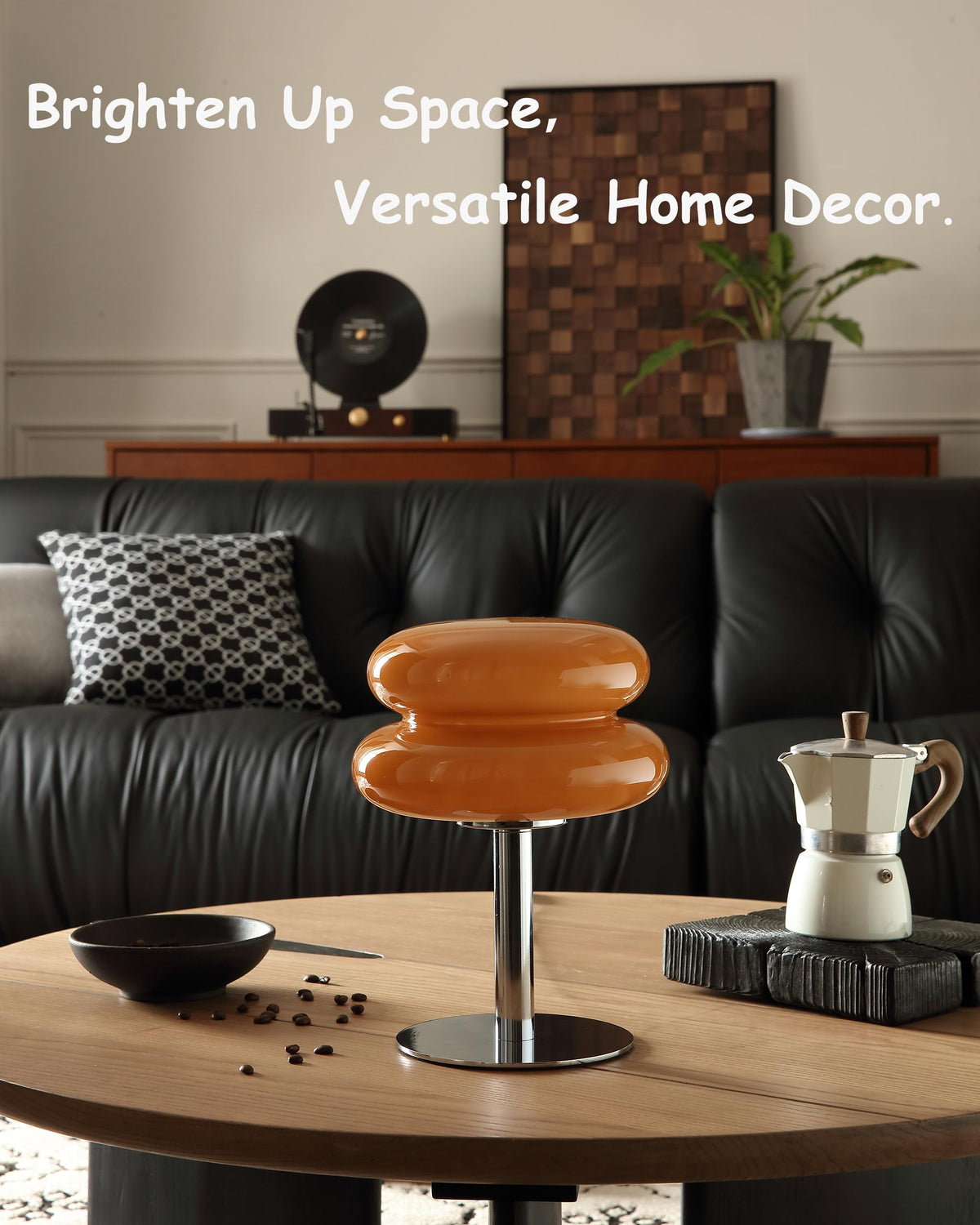 Glivpny Mushroom Lamp Table Lamp, Mid Century Modern Bedroom Lamps(Orange)