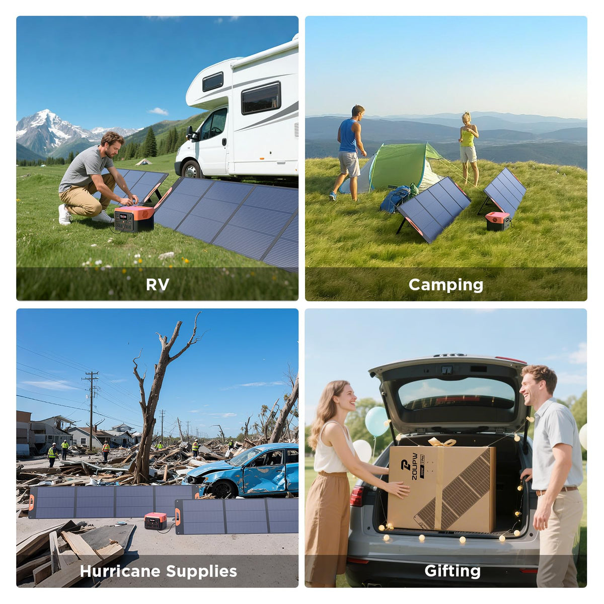 ZOUPW 100W Portable Solar Panel for Power Station,23.5% Efficiency Mono Foldable Solar Charger for Jackery 300/Ecoflow River/Anker/Bluetti,IP67 Waterproof for Camping RV Off-Grid Emergency Power