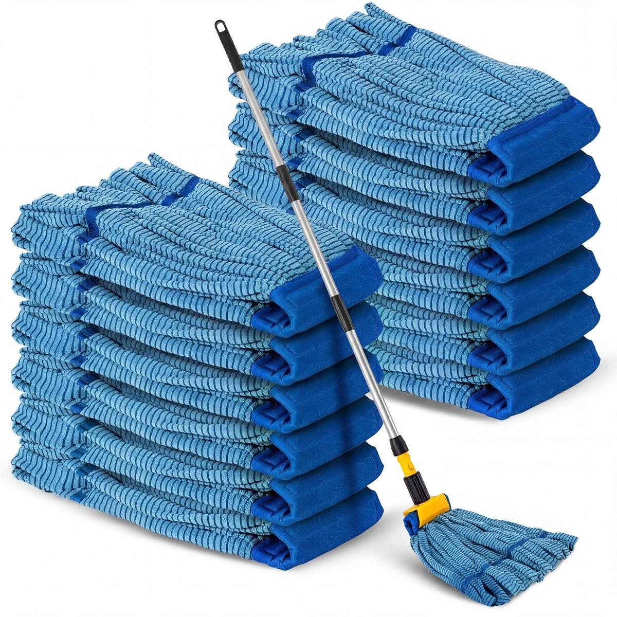 Hushee 12 Pcs Large Microfiber Tube Mop Heads 18 Oz Looped End,Green