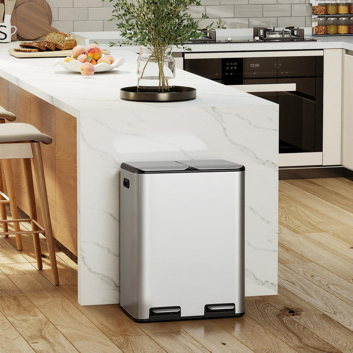 PayLessHere | 13G Trash Can with Lid | Steel | Removable Inner Bucket