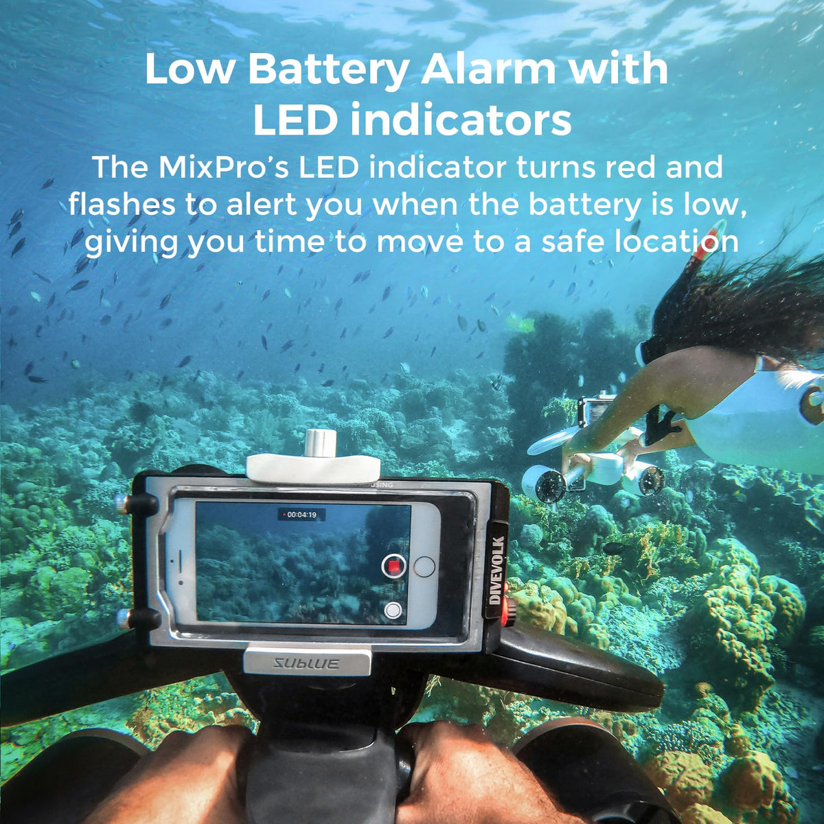 sublue Mix Pro Dual Motor Underwater Scooter - 3 Speed Modes, 60 Min Runtime, 131ft Depth with Camera Mount & Low Battery Alarm for Pool, Diving, Snorkeling - Water Scooter for Adults