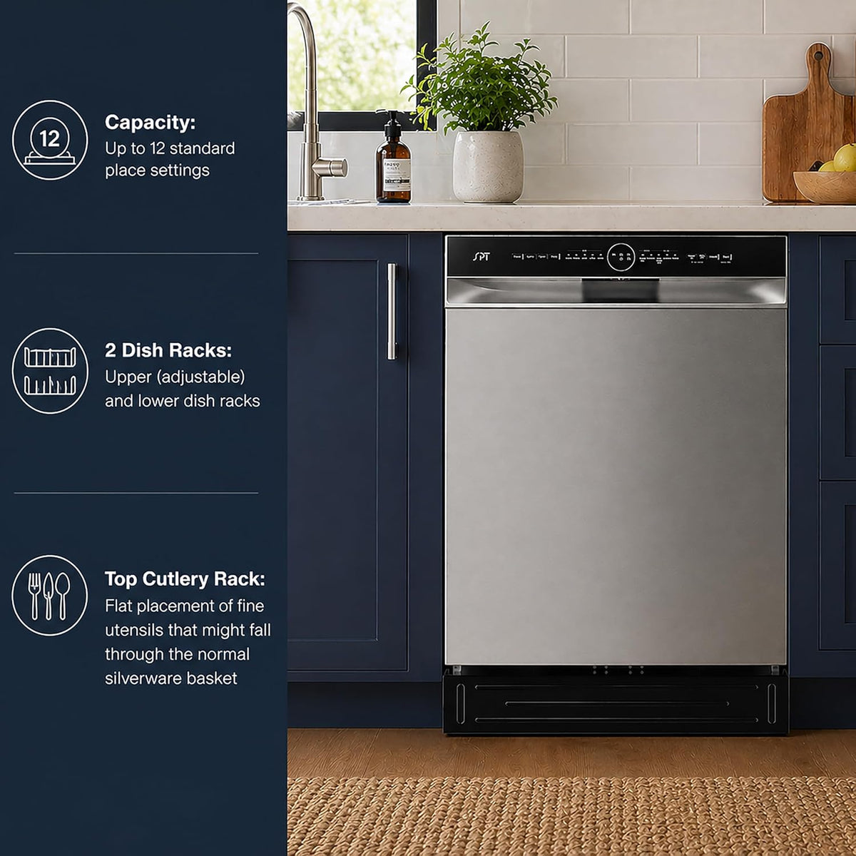 SD-6505SS: 24″ Built-In Stainless Steel Tall Tub Dishwasher w/Smart Wash System, Heated Drying & ENERGY STAR – Stainless Steel