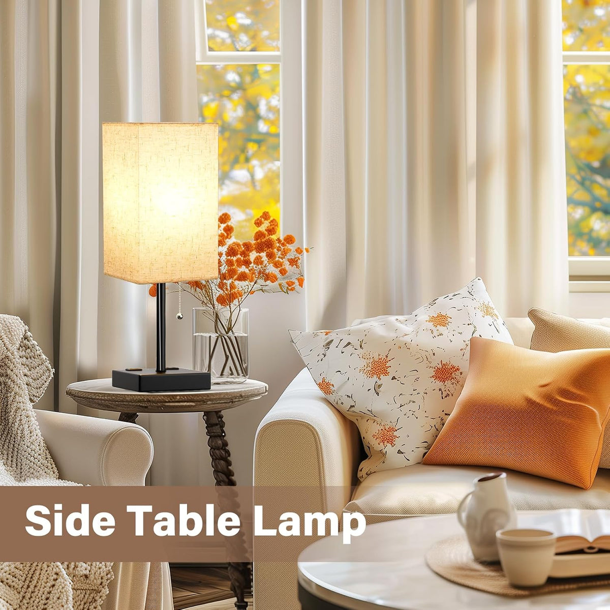 Fenmzee Bedside Lamp for Bedroom Set of 2 - Small Table Lamp for Nightstand