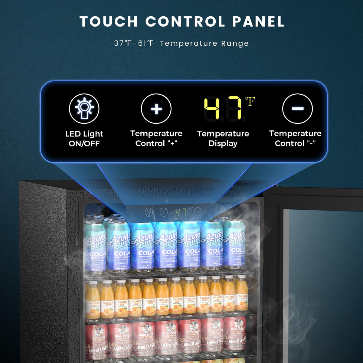 Electactic Mini Fridge 130 Can Beverage Refrigerator Cooler, 3.2 Cu.Ft Drink Fridge forSoda Wine Beer, Digital Temperature Control Cooler for Home, Dorm, Bar