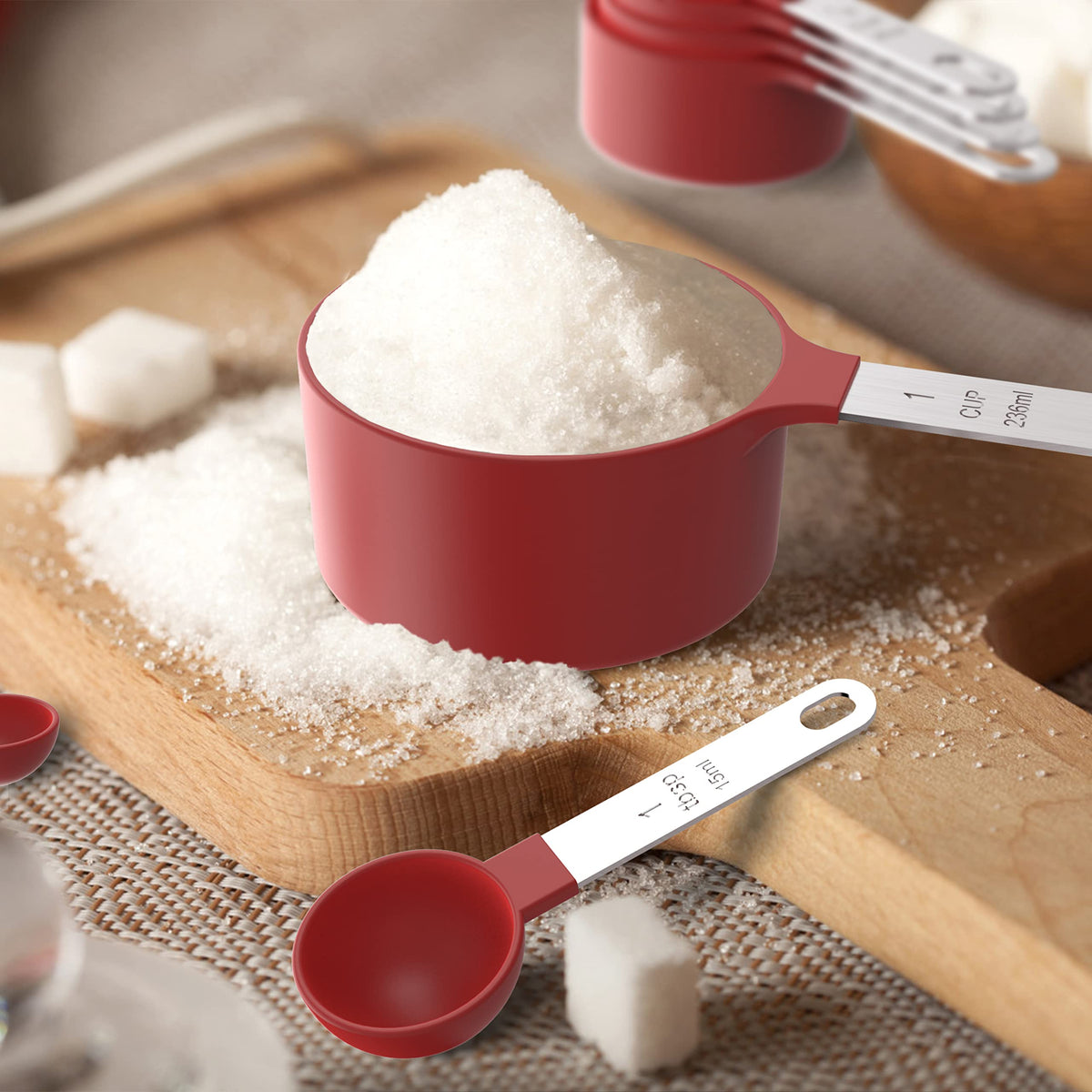 Measuring Cups & Spoons Set, Stackable Cups and Spoons