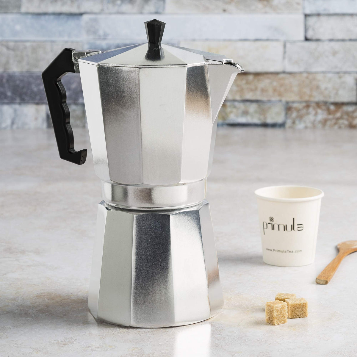 Primula Classic Stovetop Espresso and Coffee Maker, Moka Pot for Italian and Cuban Café Brewing, Greca Coffee Maker, Cafeteras, 9 Espresso Cups, Silver