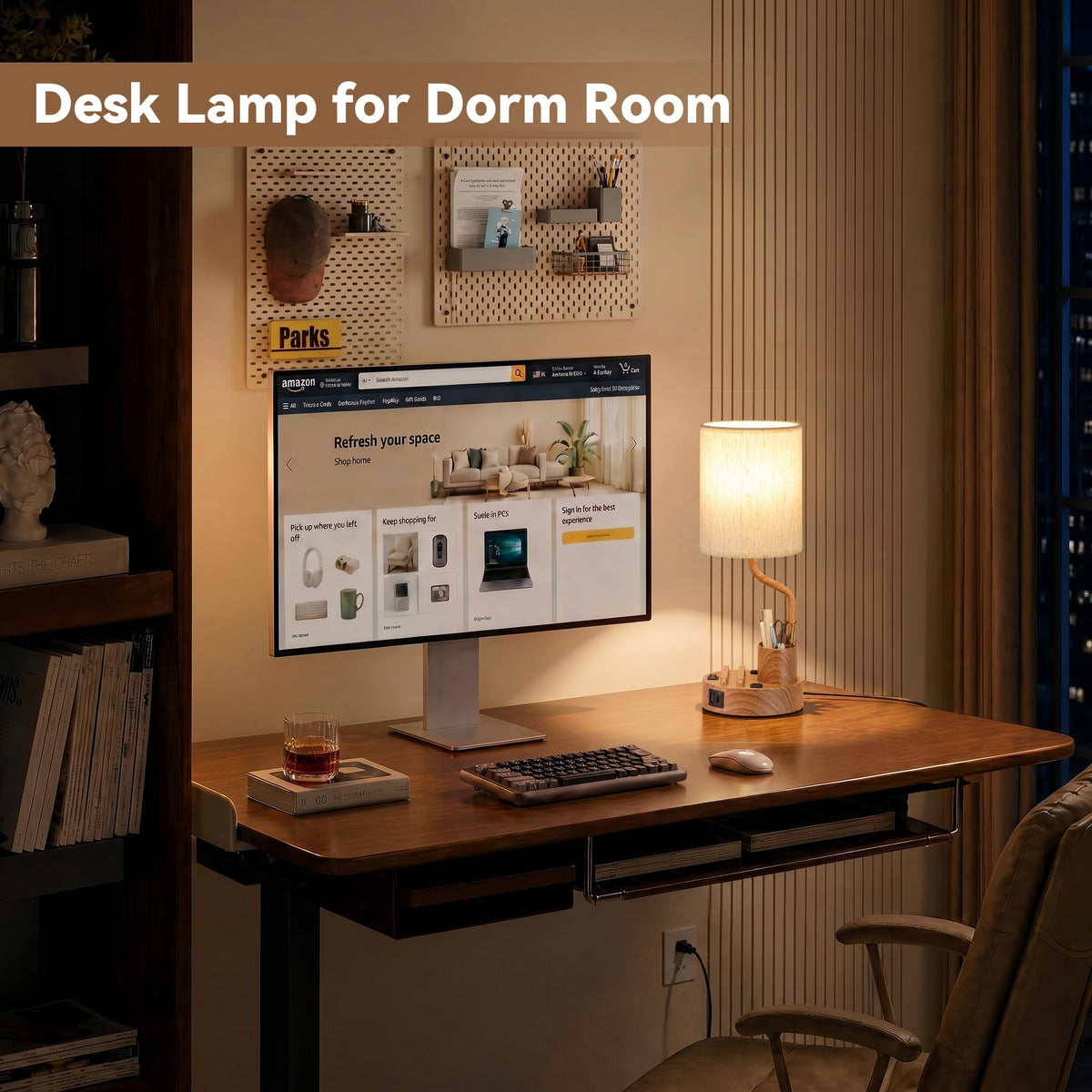 Fenmzee Bedside Lamps for Bedroom Set of 2 - Table Desk Lamp for Nightstand