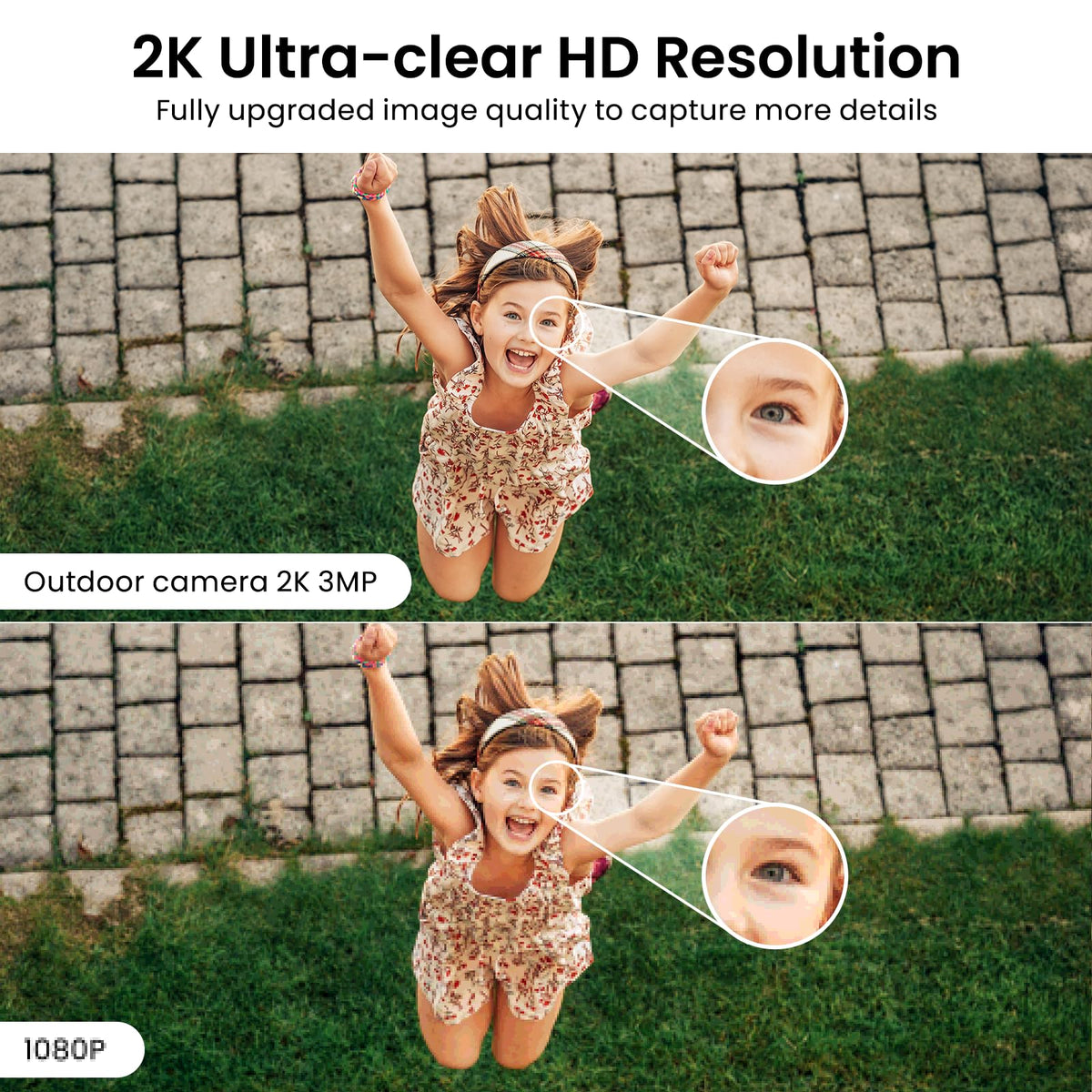 AOQEE 2K Cameras for Home Security, Indoor/Outdoor, Full Color, C1 2Pack
