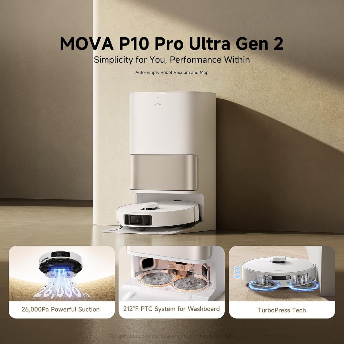 MOVA P10 Pro Ultra Gen 2 Robot Vacuum and Mop 26000Pa Suction 2026 Upgraded