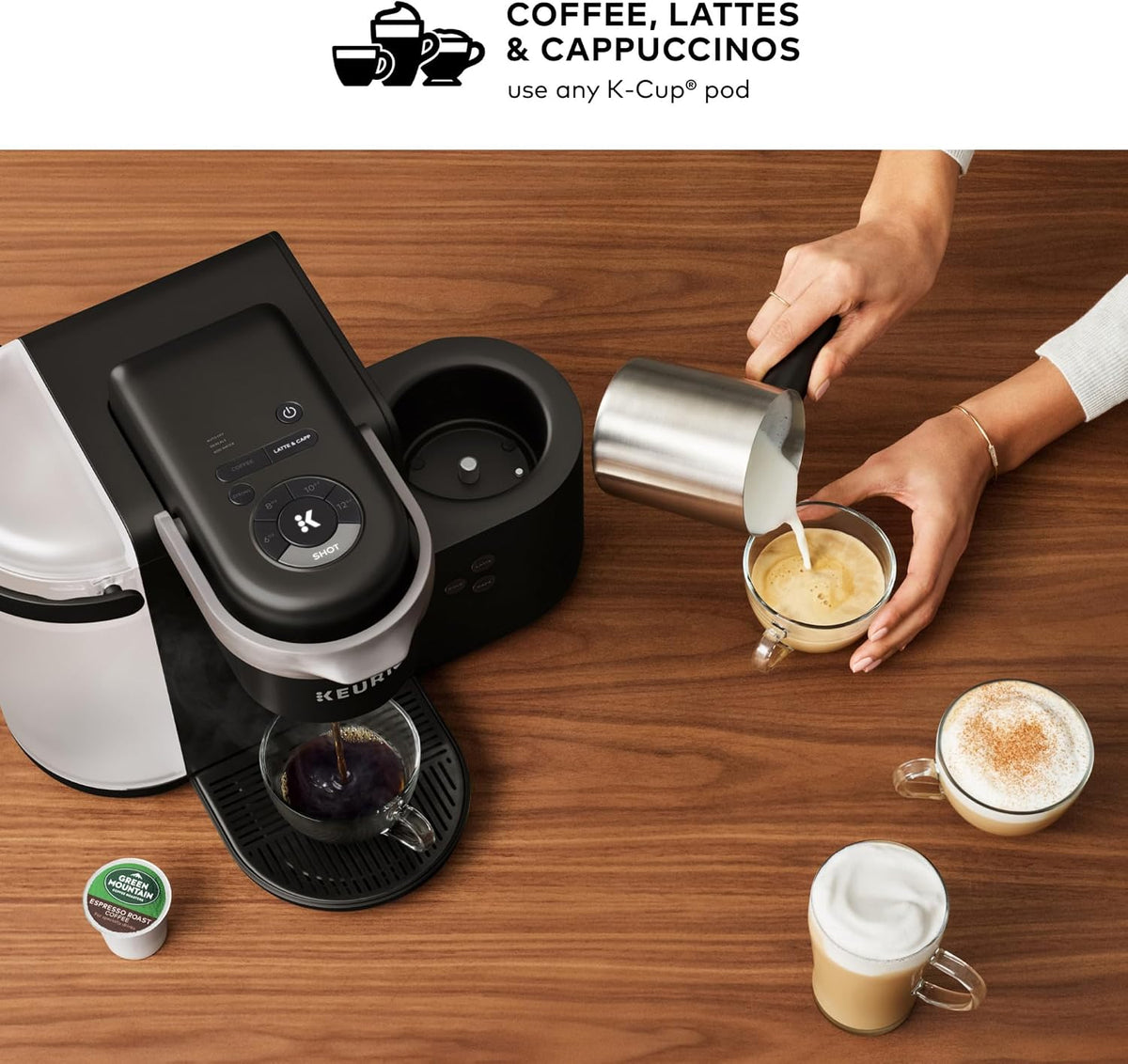 Keurig K-Cafe Single-Serve K-Cup Coffee Maker, Dark Charcoal