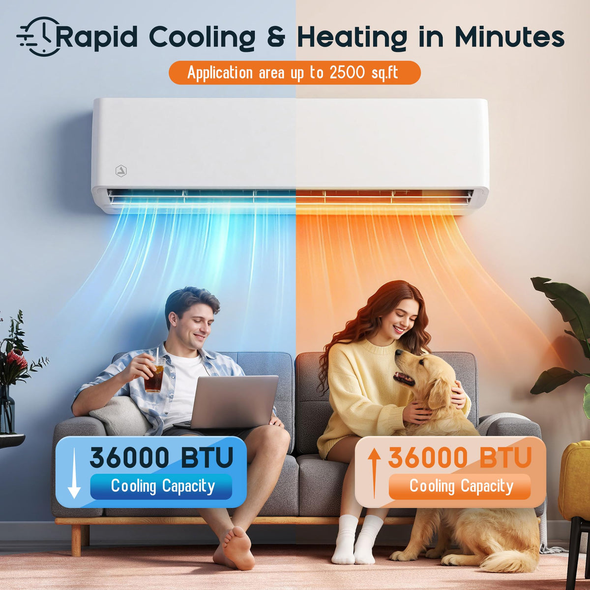 Albott 12,000 BTU Mini Split Air Conditioner and Heater SEER2 18, 115V