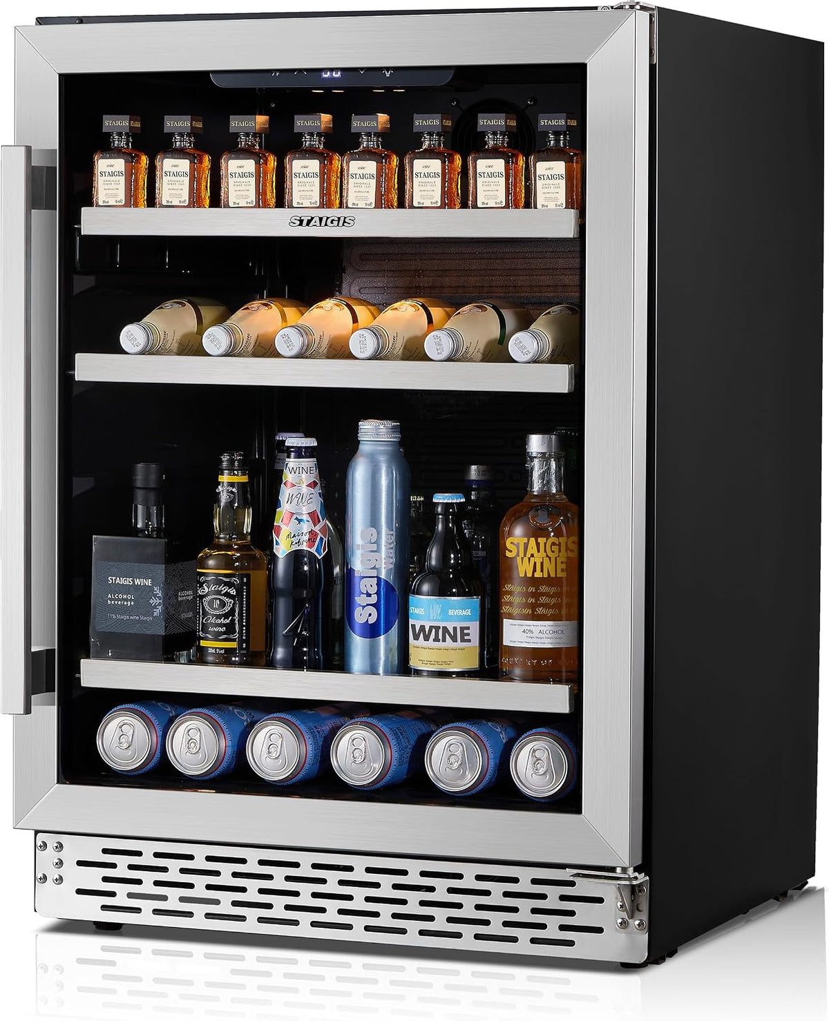 24inch Beverage Refrigerator,180 Cans Beverage Fridge Under Counter