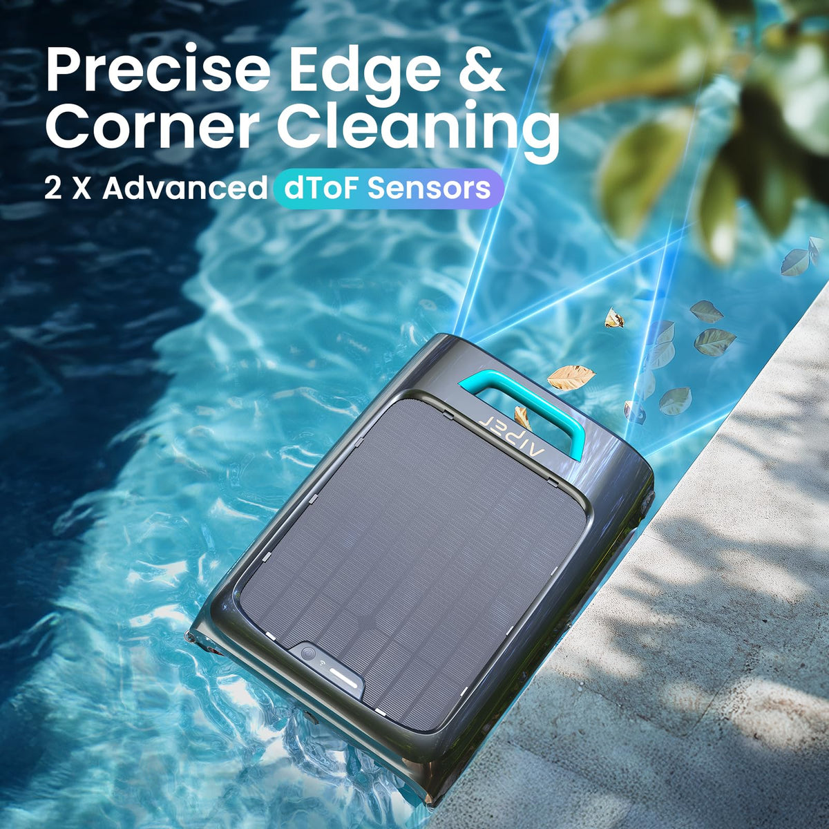 AIPER EcoSurfer S2 Solar Pool Skimmer Robot 24/7 Continuous Cleaning, Gray