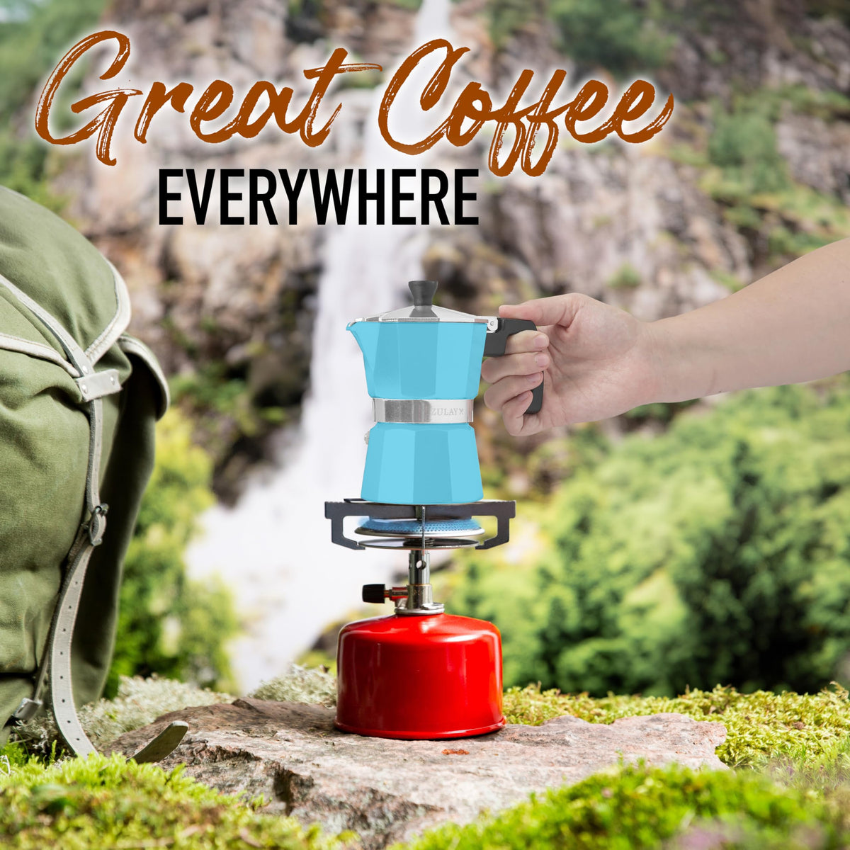 Zulay Moka Pot Espresso Stovetop Coffee Maker - Leak-Proof, Stainless Steel, Easy to Clean, Heat Resistant Handle & Knob - for Authentic Cuban & Italian Style Espresso - Makes 6 Espresso Cups - Red