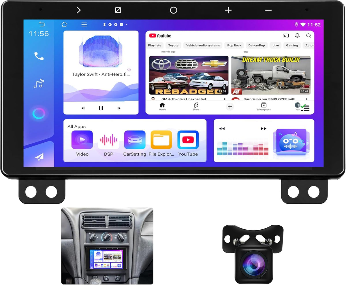 4+64GB Car Stereo for Ford Mustang 2001-2004 with CarPlay