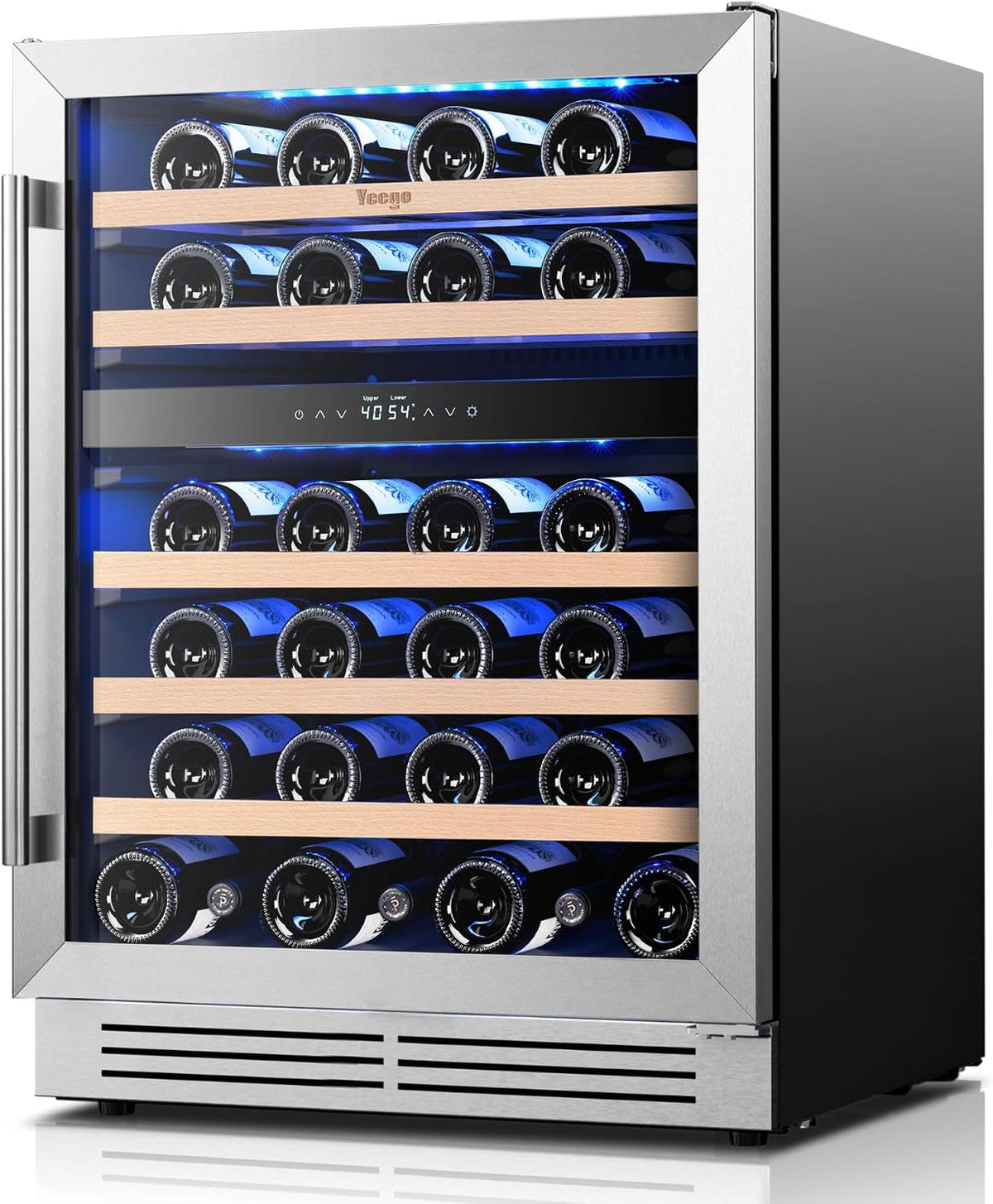 Yeego 24 Inch Dual Zone Wine Fridge with 52 Bottle
