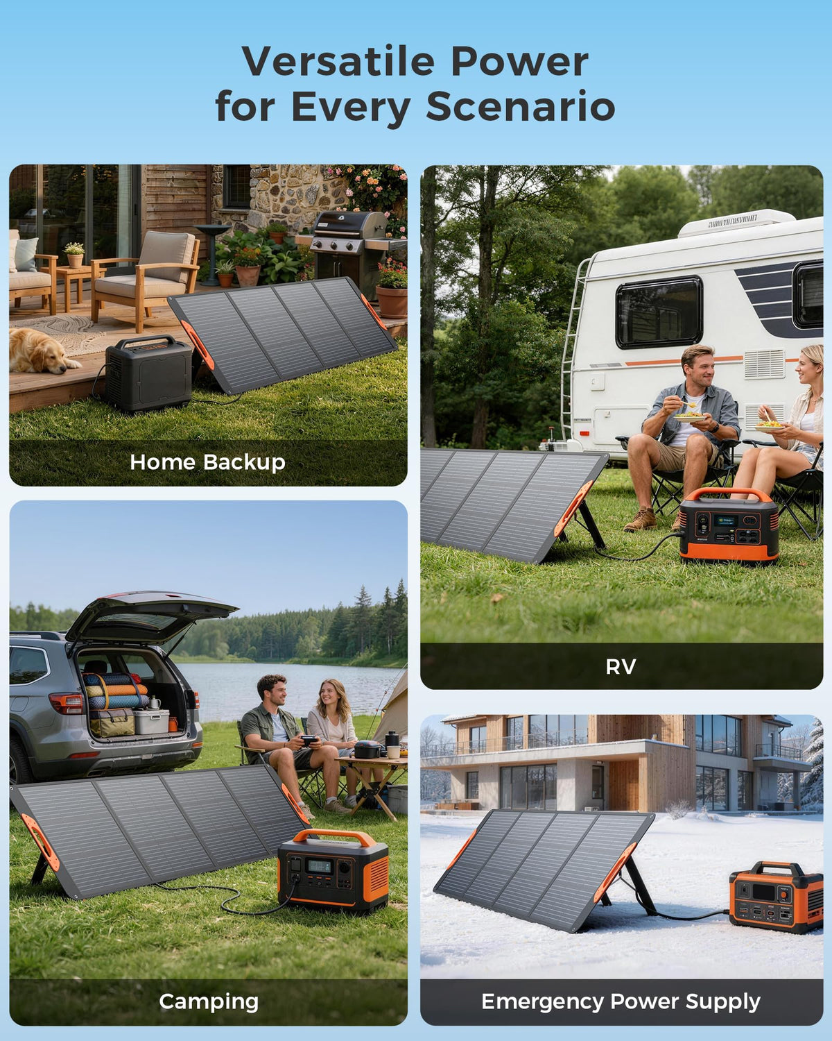 ZOUPW 100W Portable Solar Panel for Power Station,23.5% Efficiency Mono Foldable Solar Charger for Jackery 300/Ecoflow River/Anker/Bluetti,IP67 Waterproof for Camping RV Off-Grid Emergency Power