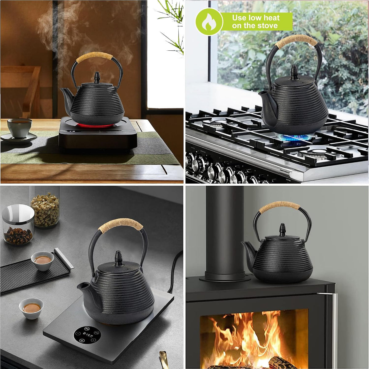 Japanese Tetsubin Tea Kettle Cast Iron Teapot with Stainless Steel Infuser 30 oz/900 ml