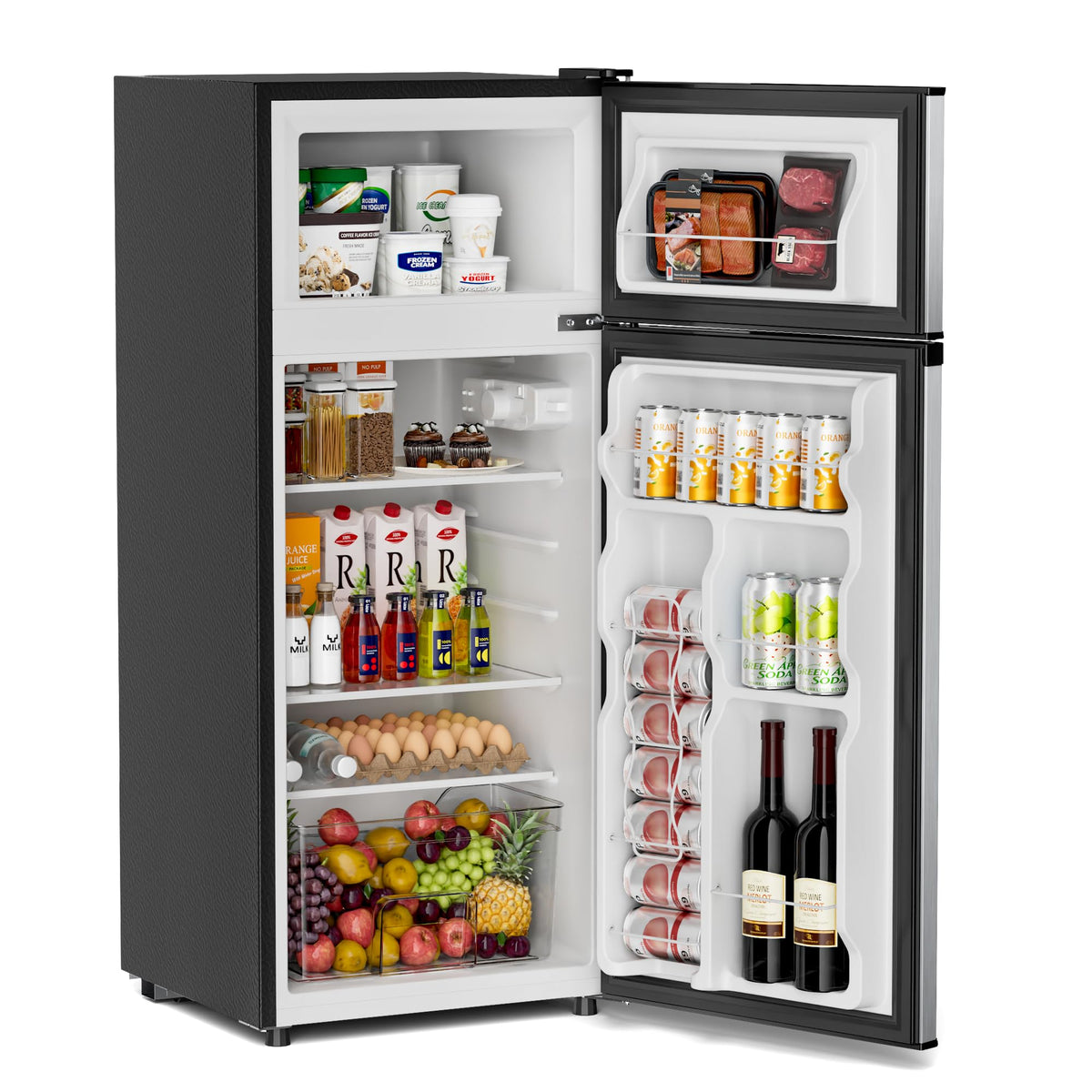 4.5 Cu.Ft Mini Fridge Freezer for Dorm/Office, 2-Door, Quiet