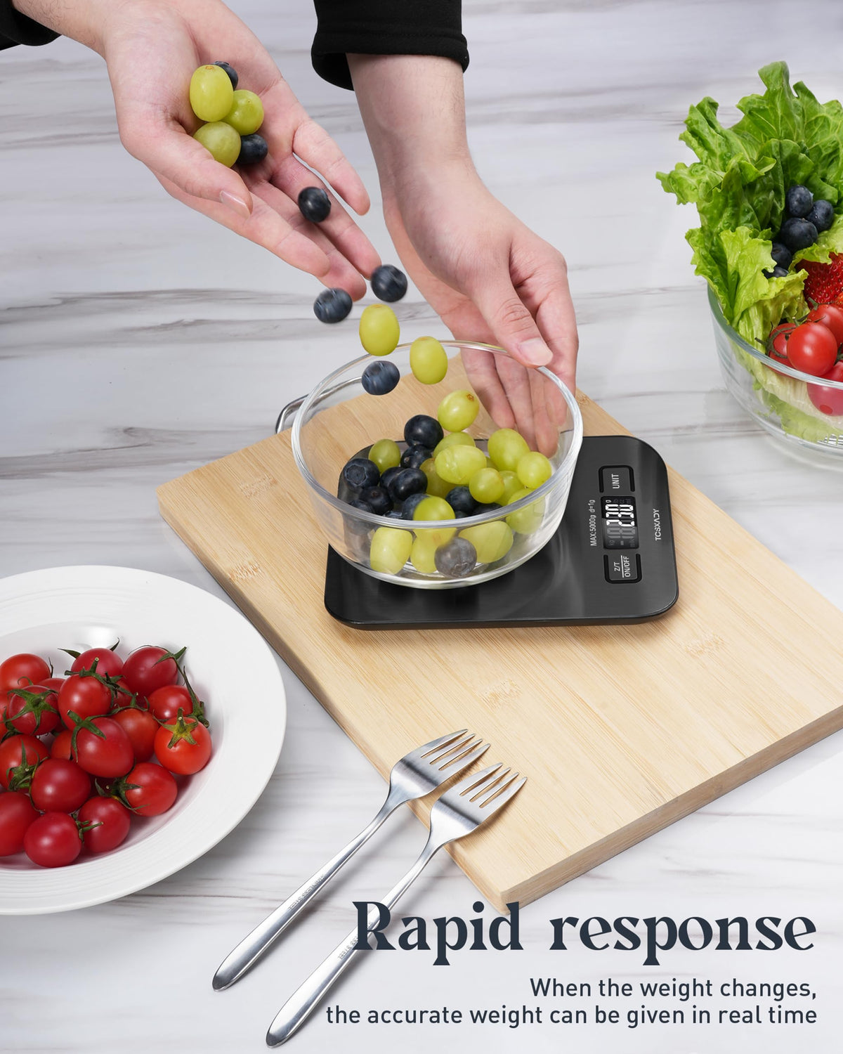 Food Scale, Digital Kitchen Scale with Grams & Ounces Units, 11lb